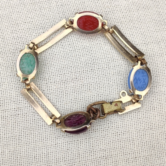 Antique stone scarab bracelet - Picture 7 of 7